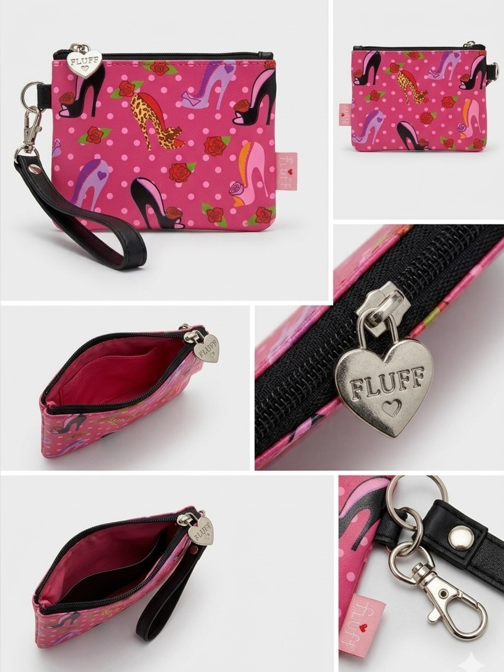 MISS FLUFF Stiletto Shoes Coin Purse Wristlet NEW WITHOUT TAG